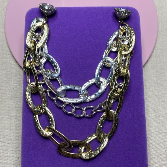 💛 Classic Miche Gold & Silver Tone Multi Chain Bracelet - Picture 2 of 4